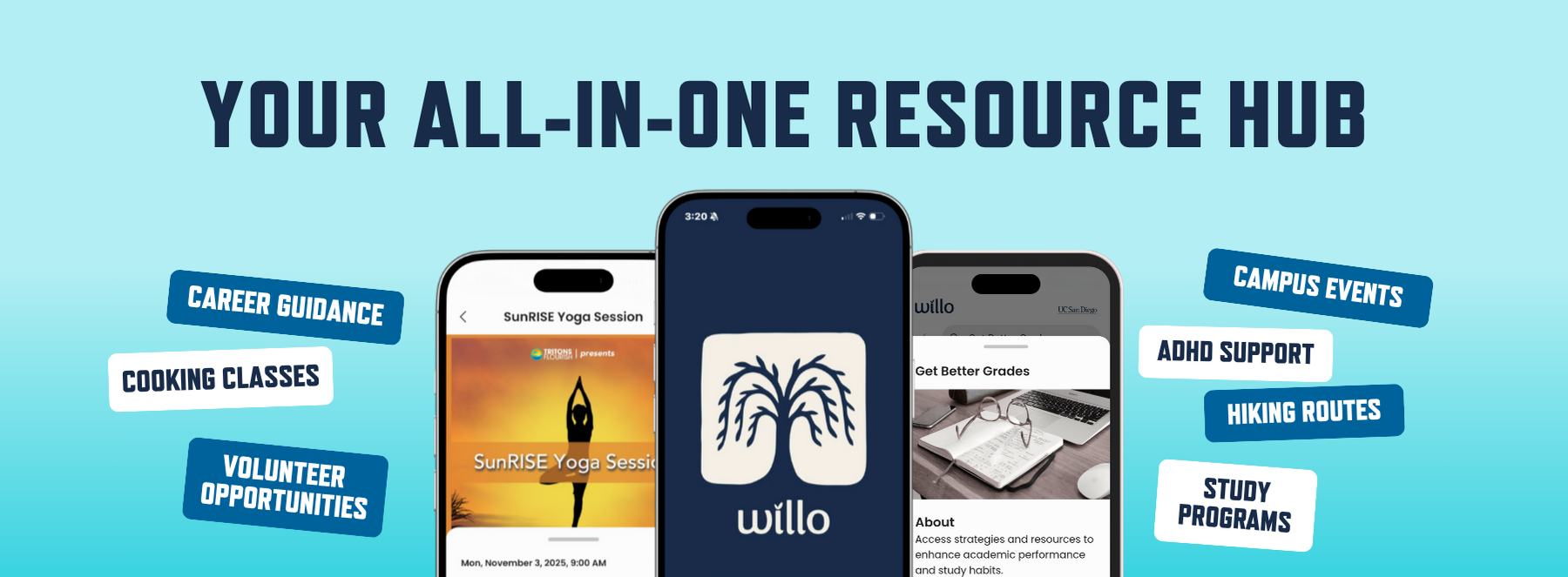 Image of phones with photos showing the Willo app.