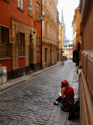 person sitting outside