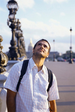 traveller looking up